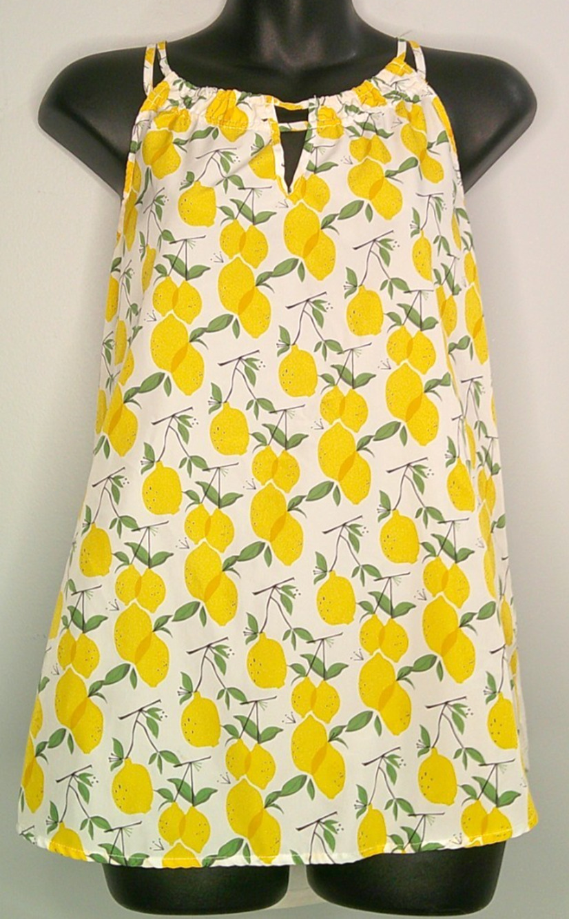 Market & Spruce Sleeveless Blouse Tank with Lemons Women's Large